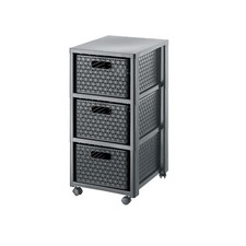 ROTHO Rollcontainer 3x18L Schubladenturm Rollwagen Bürocontainer A4 Box Rollen