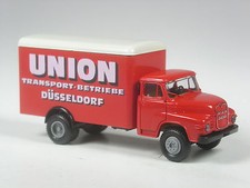 (YG-25) Brekina MAN Diesel Kasten Union Transport Düsseldorf in OVP