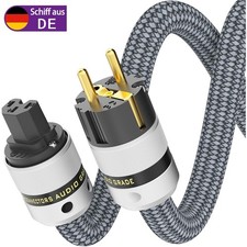 Schuko Hifi Netzkabel Stromkabel High End AUDIO STROM-KABEL EU-Stecker Netzkabel