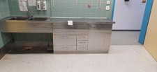 VA Edelstahl Arbeitsschrank Arbeitstisch Spüle Doppelspüle Spültisch 49728