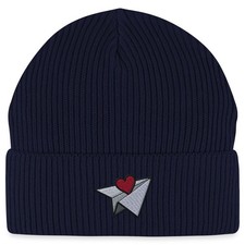 Paper Plane Stickerei Bio Fisherman Beanie Mütze