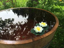 Holzfaß Weinfaß halbiert Eichenfaß Miniteich Pflanzkübel 100L opt. GRIFFE Rollen