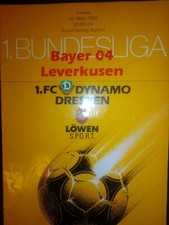 Dynamo Dresden - Bayer Leverkusen 1991/92 1.BLProgramm Stadionheft Kirsten