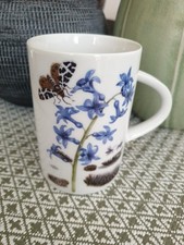 Tee Kaffee BECHER, Höchst Porzellan, Weiß Blaue Blume & Falter Dekor