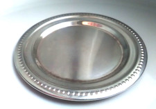 Untersetzer Teller Schale Perlstabrand versilbert Art Deco Mid Century Vintage