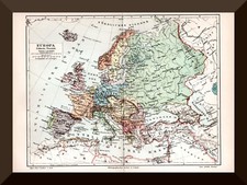 Europa - Politische Übersicht +Historische Landkarte von 1905+ Deutsches Reich