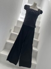 BEBE Blusen Top schwarzgrau Gr. M mit Abnähern Kurzarm Bluse Raffungen gesmokt