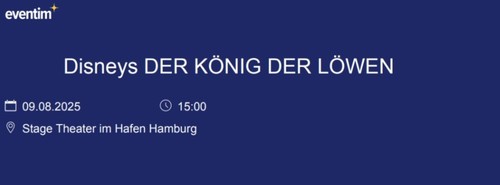 Tickets könig der - 🎭, 2