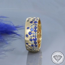 Wert 2350 € Saphir Ring (1,06 carat) in 585 14 Karat Gelb Gold Gr. 54 xxyy