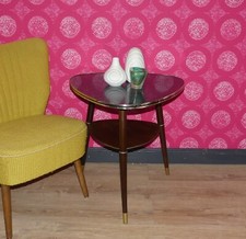 50er Jahre wunderschöner Cocktailtisch Resopal schwarz grau Mosaik gemustert 50s