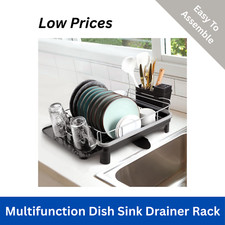 Multifunktion Carbon Stahl Geschirr Spüle Abtropffläche Besteck Halter Gestell mit Abtropfschale