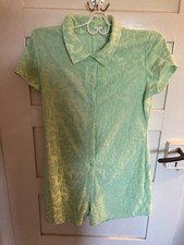 original Vintage Frottee 70s Jumper Overall Grün S