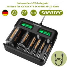 8 Slot Universal Akku Ladegerät LCD Batterieladegerät für AA AAA C D Ni-MH Ni-CD