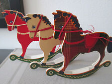 3 Ikea Deko Figur Pferd Schaukelpferd Aufsteller Weihnachten Advent Deko 18x17cm