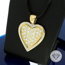 Wert 6.950,- Brillant 1,60 Carat Herz Anhänger 585 / 14 Karat Gelb Gold xxyy