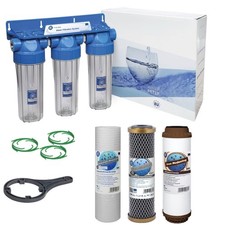 3 Stufen 10 Zoll Wasserreiniger Entchlorierer und Eisen reduzierender Filter Kit 3/4