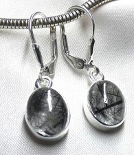 ? Neu! Turmalinquarz Ohrhänger 925 Silber mit Klappbrisur – Cabochon NEU