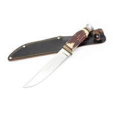 OLD SCHOOL JAGDMESSER / Bowiemesser Outdoormesser Geweihlook-Griff Bowie Messer