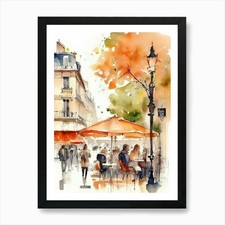 Paris Aquarell Gemälde