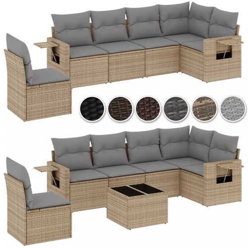 Polyrattan garten sofagarnitur - polyrattan,