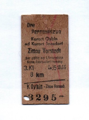 Alter fahrschein kurort oybin - fahrschein,