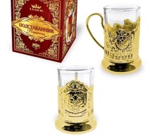 Teeglashalter mit Glas Tee Glashalter Geschenkidee Подстаканник 200 ml Russland 