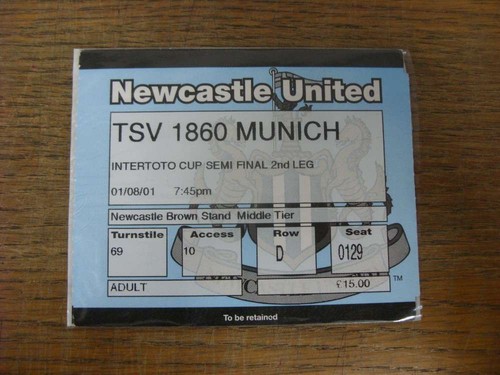 2001 ticket intertoto - 01.08.2001, ticket: