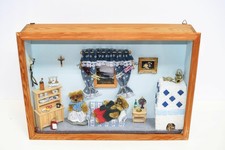 Hermann Teddy - Schönes selbstgebautes Bären Bild Wohnzimmer Diorama Schaukasten