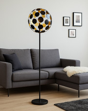 ?️ INFINITY HOME Design Stehlampe 170cm – Schwarz/Gold