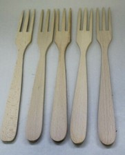 5 x Kochgabel Gabel Holz Holzgabel wiederverwendbar ca. 31 cm