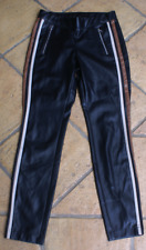 CAMBIO Leggins Lederoptik schwarz braun creme stretch Gr. 36 / S NEU NP 199,90 €