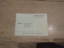 Betriebsanleitung / Handbuch Mars Mofa + Moped (Quelle - Vertrieb) Stand 03/1980
