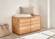 Garderobenbank 80x47cm Massivholz Eiche geölt Wildeiche massiv MEU OVP!!!