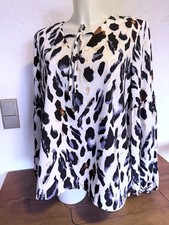 Bluse Damen Leoprint Blau Weiß Neu Tunika
