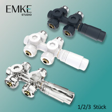EMKE Mittelanschluss-Set Multiblock Hahnblock Eckform Durchgangsform 1/2/3 Stück