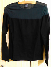 Wolford Velvet-Mix -70% T-Shirt schwarz-grün Damen Oberteil Shirt Gr. L neu