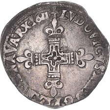 [#1045270] Münze, Frankreich, Louis XIII, 1/4 Ecu à la croix fleurdelisée, 1611