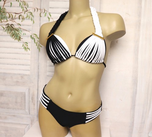 Schwarz weißer bikini - weißer,