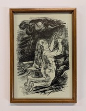 Oskar Kokoschka - Lithographie (?) 1914 - Die Flehende - Bachkantate 
