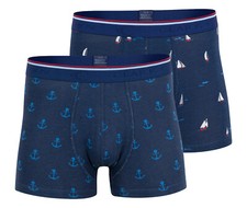 2er Pack Boxershorts Maritim, Bunte Shorts Anker, Herren Unterhosen, Boxer