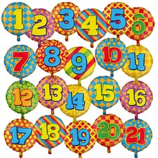 FOLIENBALLONS ZAHLEN BUNT