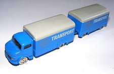 HO Plastik Modellauto LEGO MERCEDES Rundhauber Kasten + Anhänger 1:87 60' Jahre