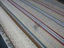 66 Polsterstoff je m beige Antik grüner ,roter Streifen  Polsterer Möbelstoff 