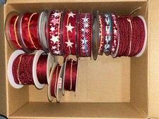 14 Rollen Geschenkband Schleifenband  XXL Konvolut  Weihnachten  - Rot #5