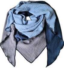 xxl Musselin Dreieck Tuch blau