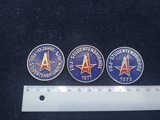 3x FDJ Studentenbrigade 1975 1977 1979  DDR Abzeichen Anstecknadel 