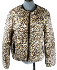 Leopard Puffer Jacke Cropped