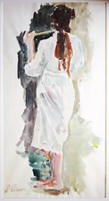 Mädchen weißen bademantel - im,