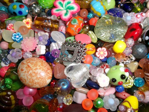 Glasperlen mix konvolut 2kg - ,