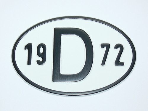 Schild 1972 alu - alu, geprägt